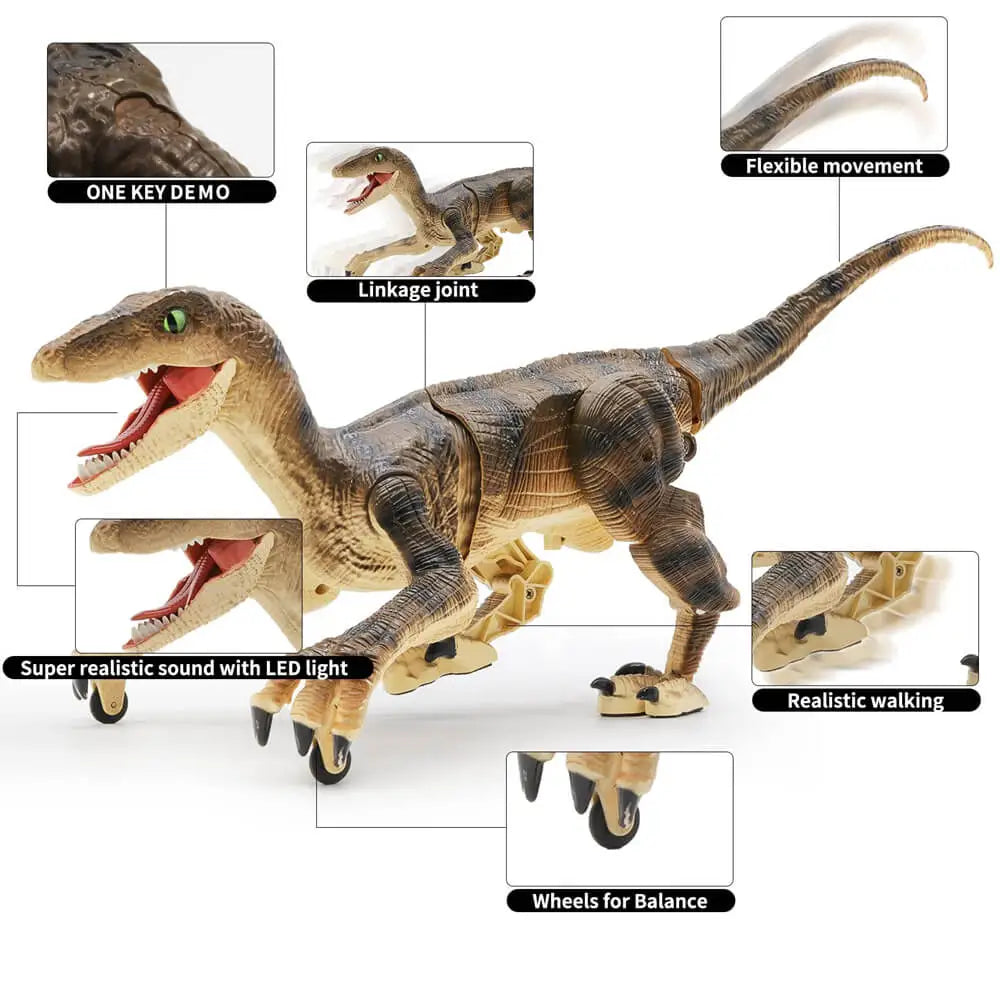 Velociraptor - Remote Control Dinosaur with Led Light and Roar