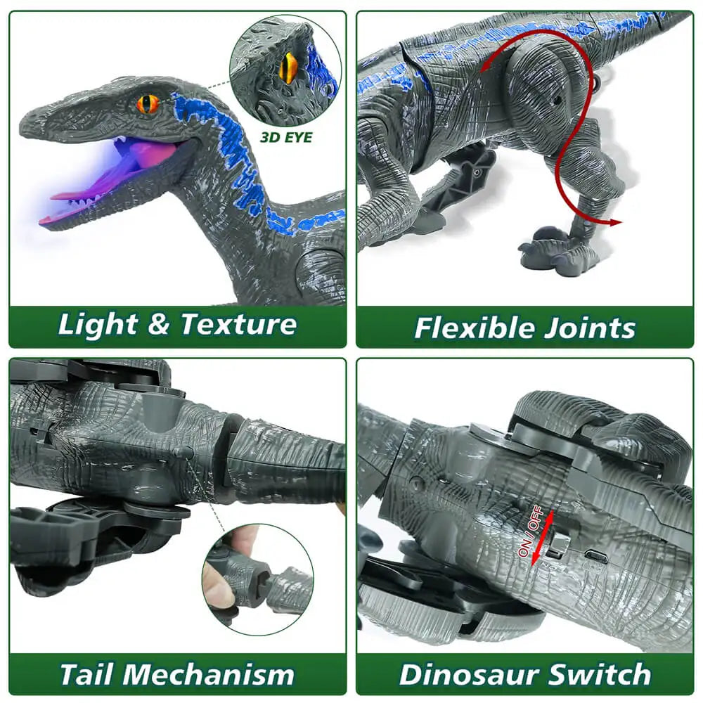 Velociraptor - Remote Control Dinosaur with Led Light and Roar