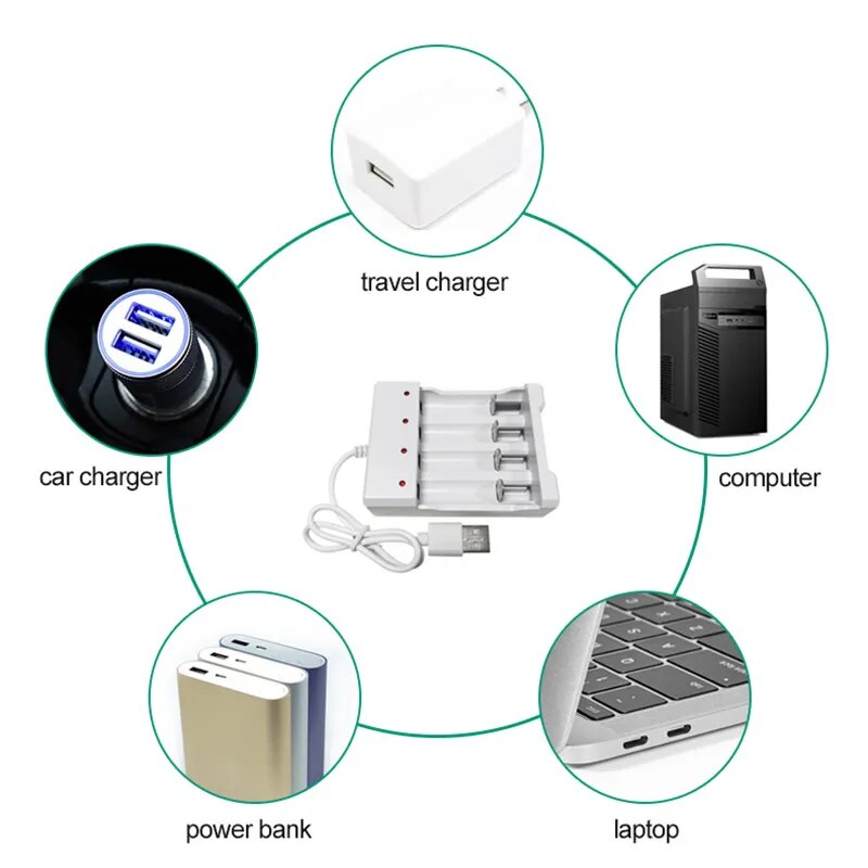 AAA/AA Battery USB Charger