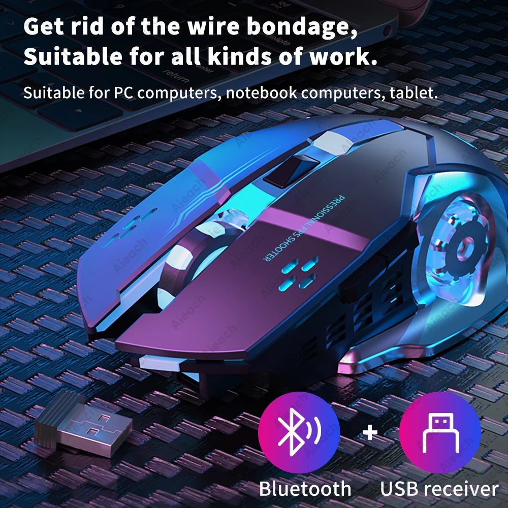 Fantastic Silent Rechargeable Bluetooth Mouse - Perfect for Electronic Games!