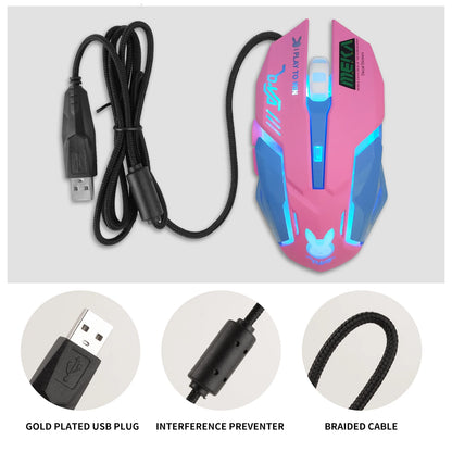 USB Wired Gaming Mouse with 2400 DPI Colorful Backlit