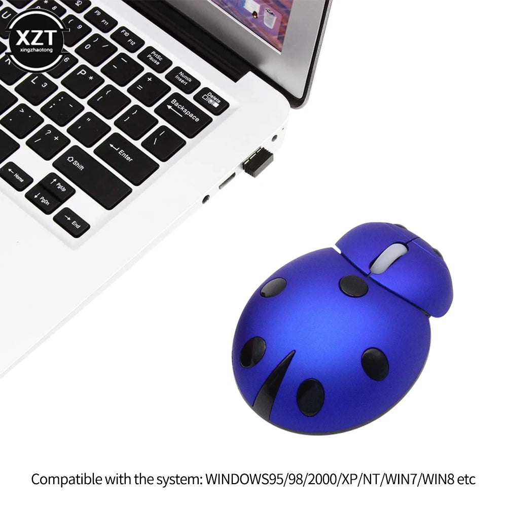 Mini USB Ladybug Wireless Mouse