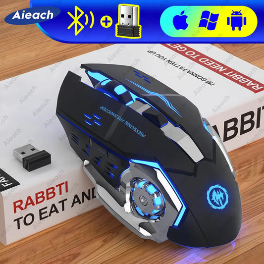 Fantastic Silent Rechargeable Bluetooth Mouse - Perfect for Electronic Games!