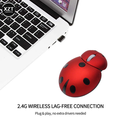 Mini USB Ladybug Wireless Mouse