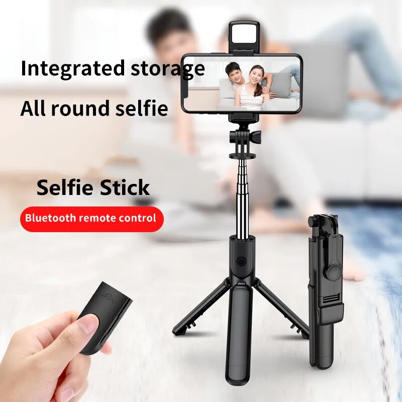 New Wireless Bluetooth Selfie Stick Remote Shutter Tripod with Fill Light