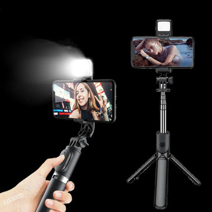 New Wireless Bluetooth Selfie Stick Remote Shutter Tripod with Fill Light