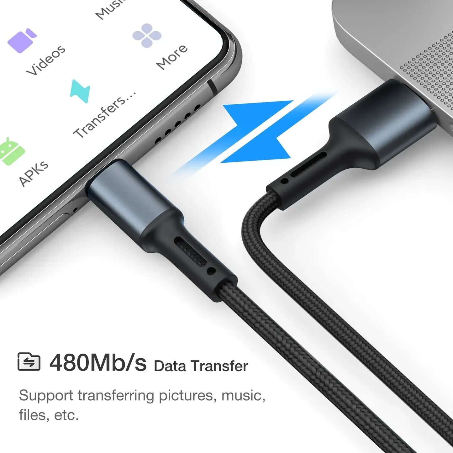 USB Type-C Lightning Charging Cable and Data Cable