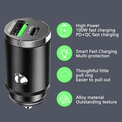 Mini 100W USB Car Charger