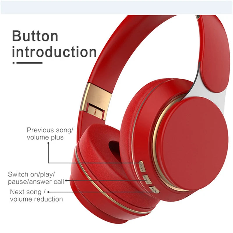 Wireless Bluetooth Headphone HiFi Stereo Strong Bass Noise Canceling