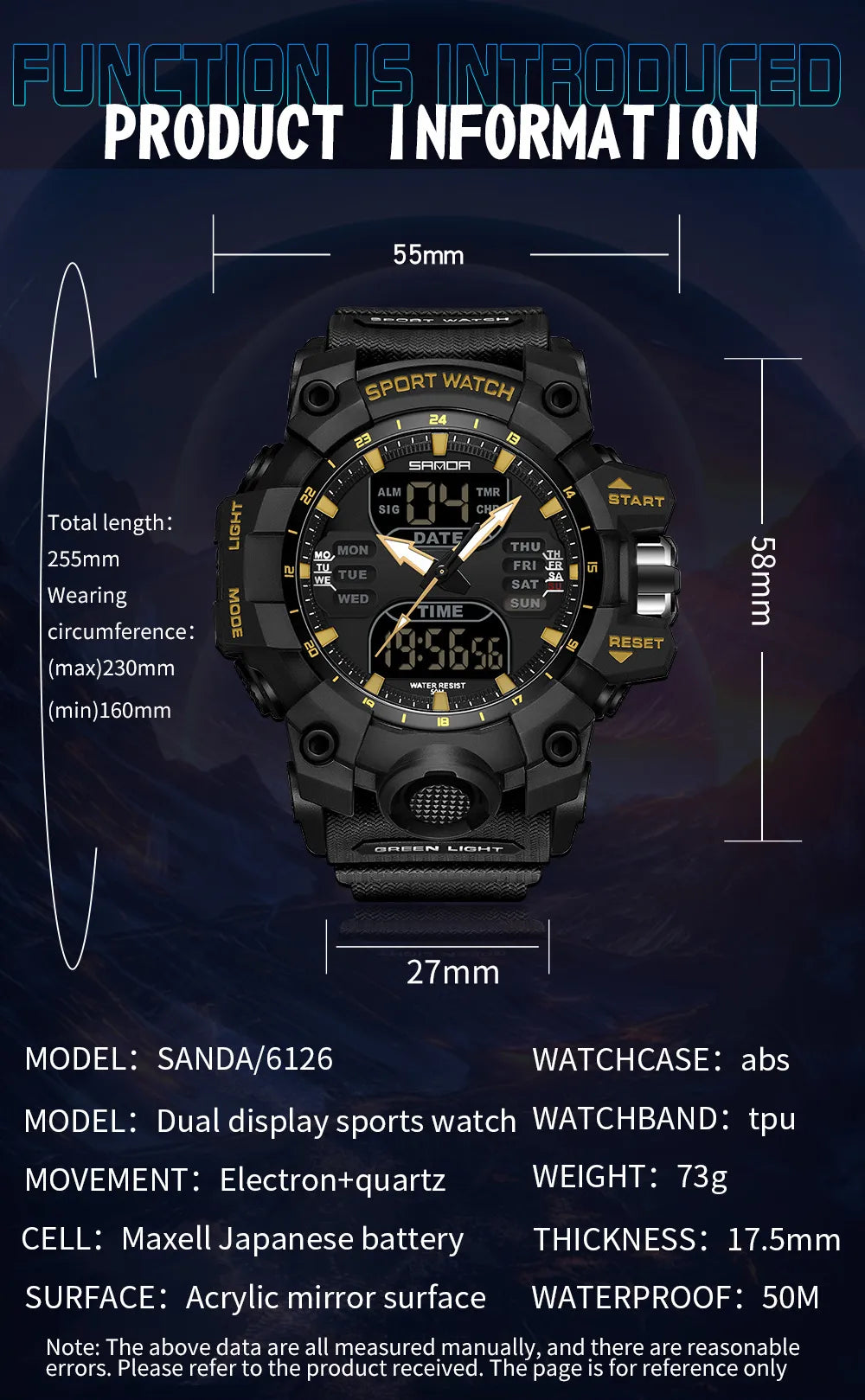 Dual Display Sports Watch