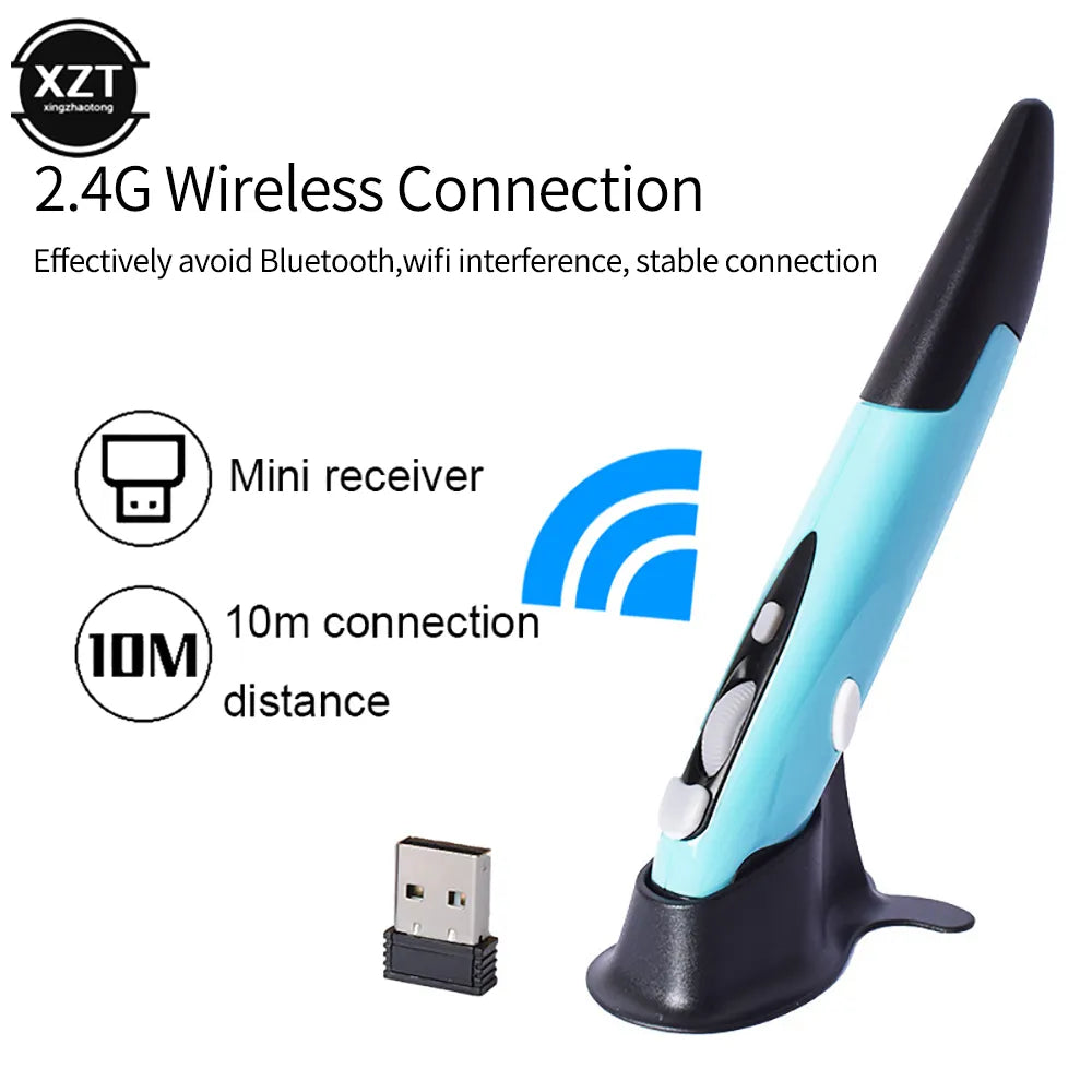 2.4G 1600 Wireless Optical Pen Mouse for Computer, Laptop and Desktop.